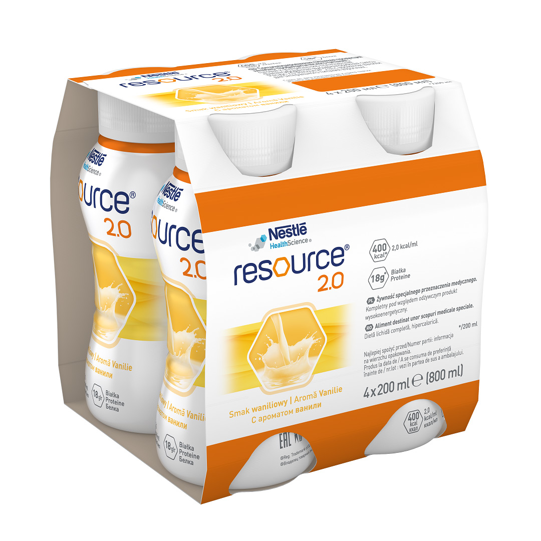 Resource 2.0 cu aroma de vanilie, 4 x 200 ml, Nestle