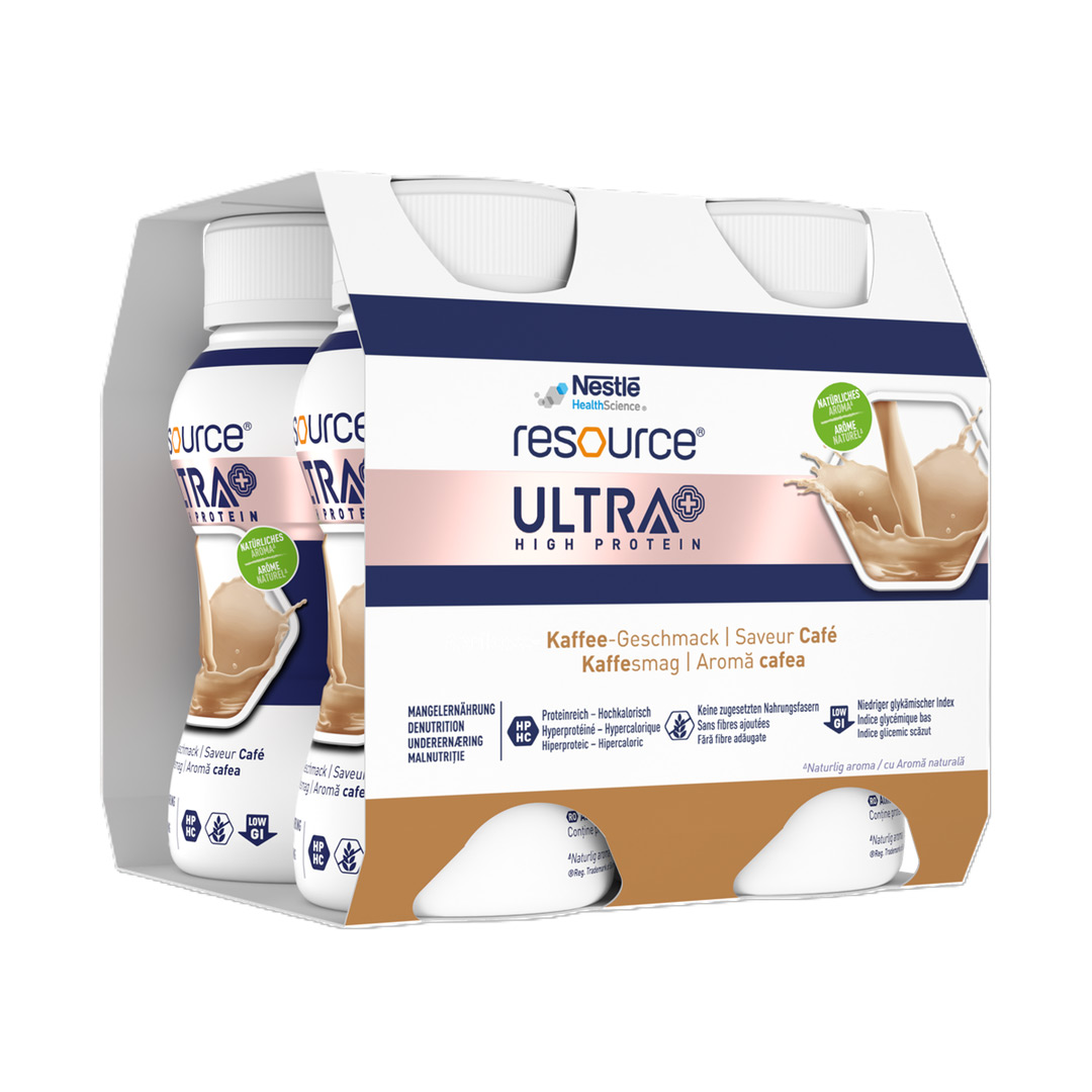 Resource Ultra+ High Protein cu aroma de cafea, 4 x 200, Nestle