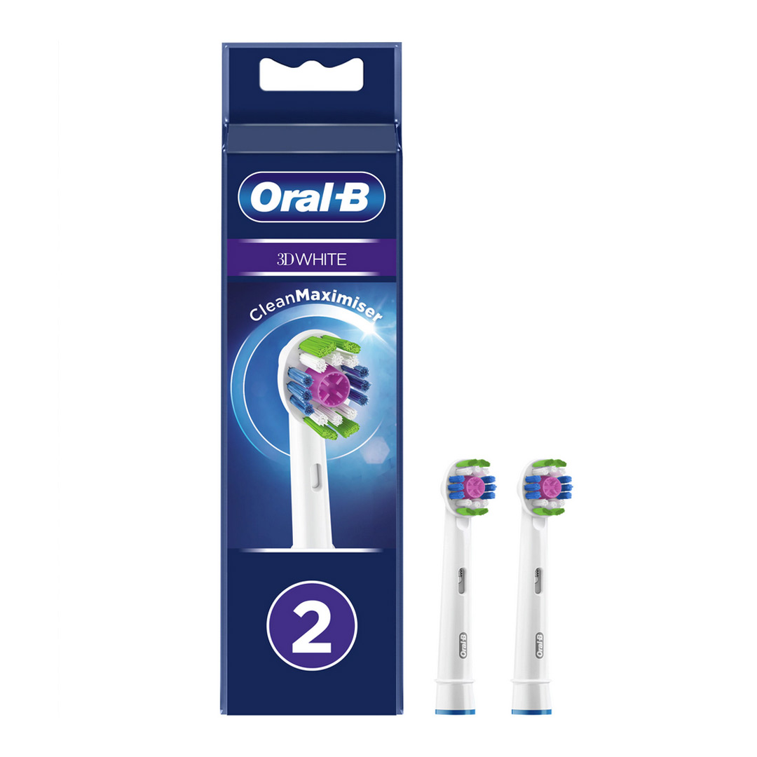 Rezerve periuta de dinti electrica Oral-B 3D White, Tehnologie CleanMaximiser, 2 bucati