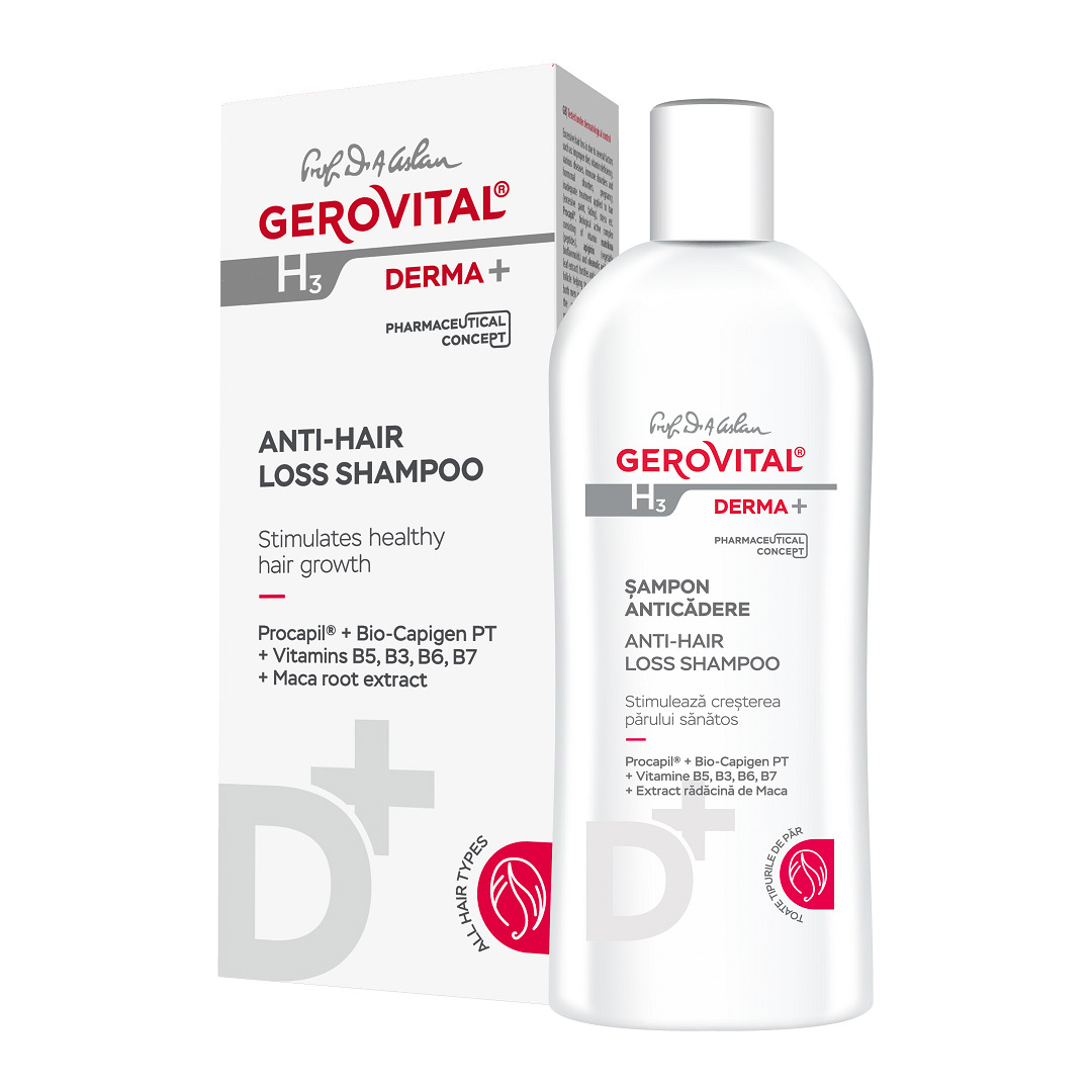 Sampon anticadere H3 Derma+, 200 ml, Gerovital