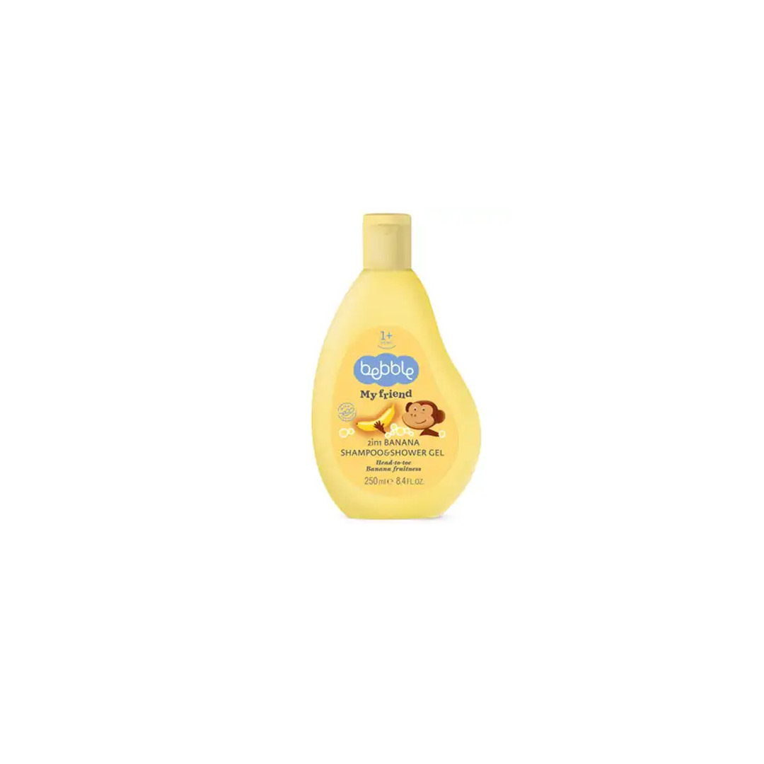 Sampon banana pentru copii 2 in 1 My Friend, 250 ml, Bebble