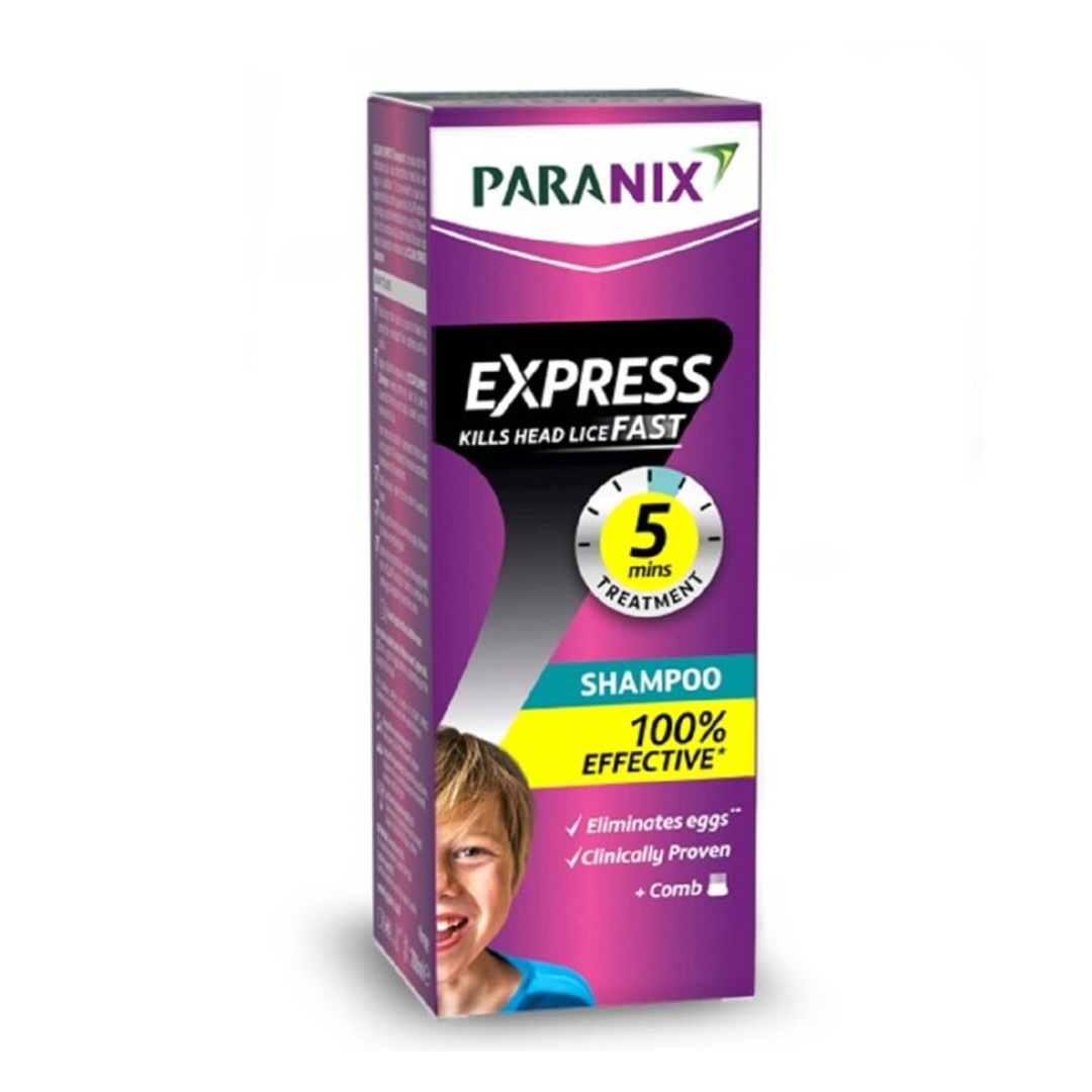 Sampon impotriva paduchior Paranix Express Rapid 200 ml + pieptene inclus, Omega Pharma