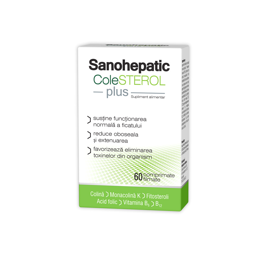 Sanohepatic COLESTEROL Plus, 60 comprimate filmate, Zdrovit