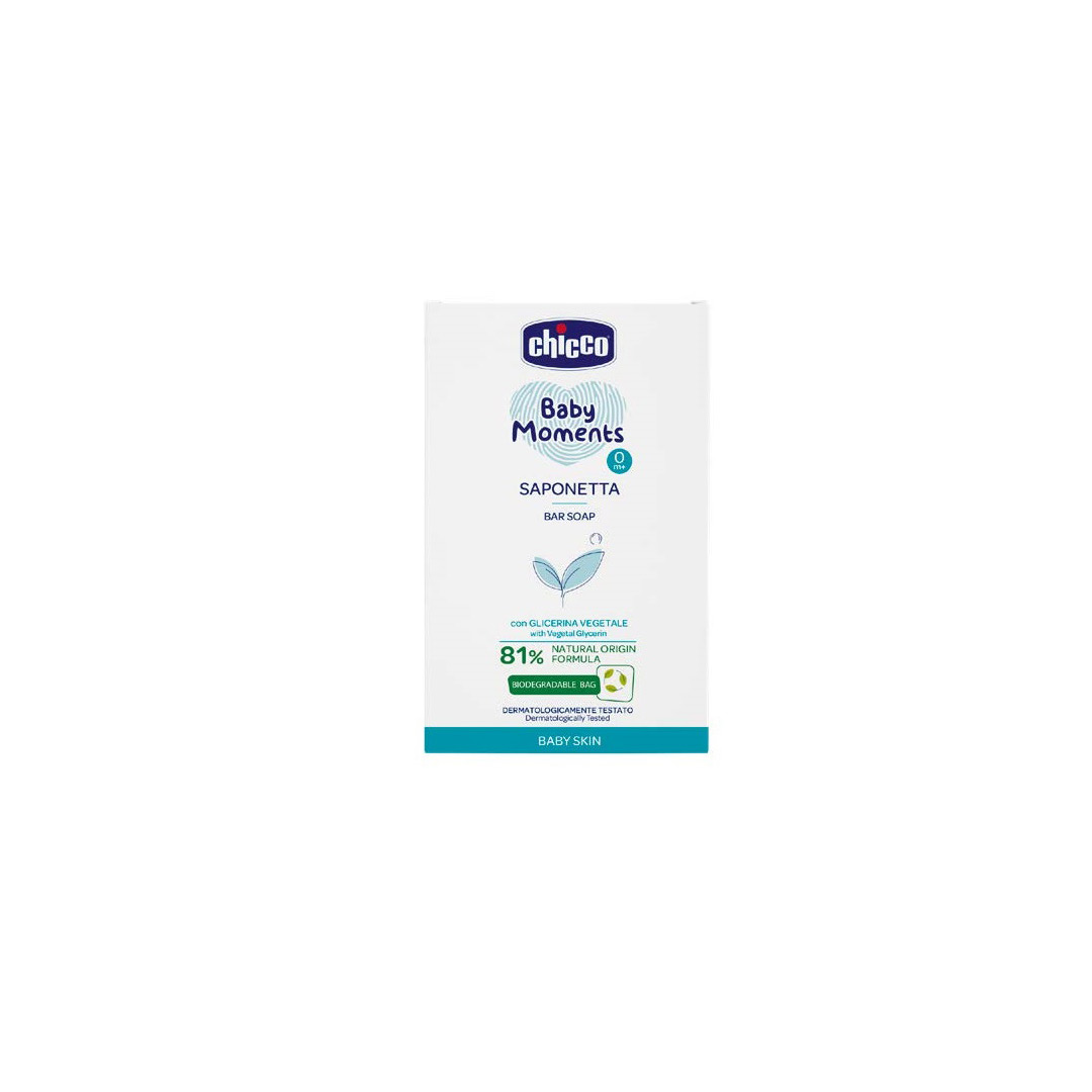 Sapun solid Baby Moments Skin, 0 luni+, 100 g, Chicco