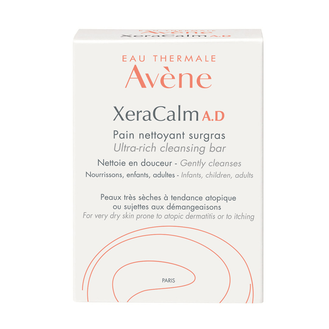 Sapun solid relipidant pentru igiena pielii uscate predispusa la dermatita atopica sau prurit XeraCalm A.D., 100 g, Avene