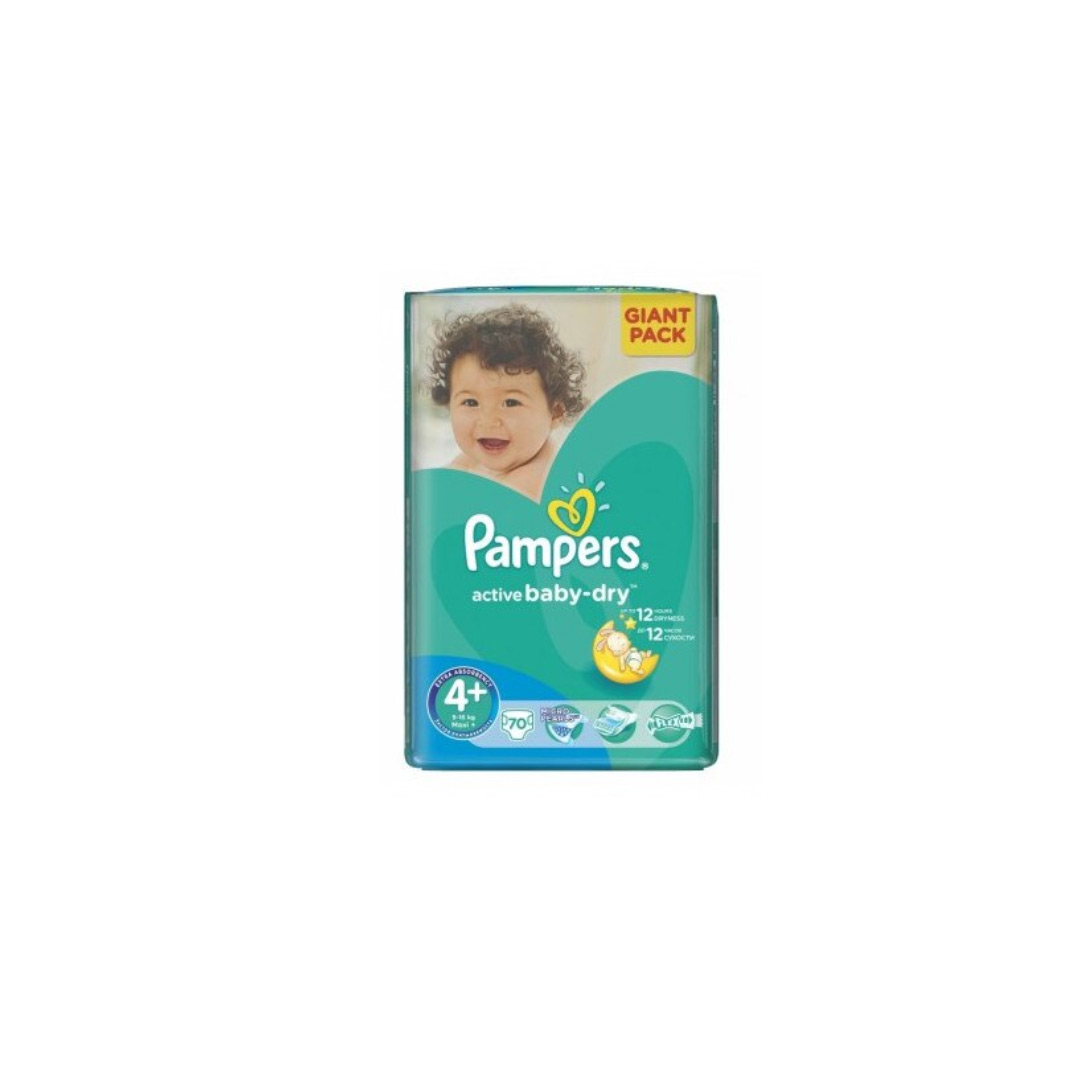 Scutece Pampers Active Baby Dry, 4+, 9 - 16 kg, 70 bucati
