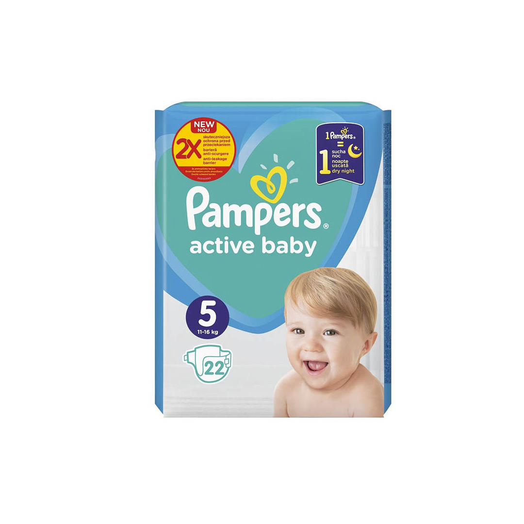shampoo rich Elder Scutece Pampers Active Baby Nr. 5, 11 - 16 kg, 22 bucati - FarmaciaBajan.ro