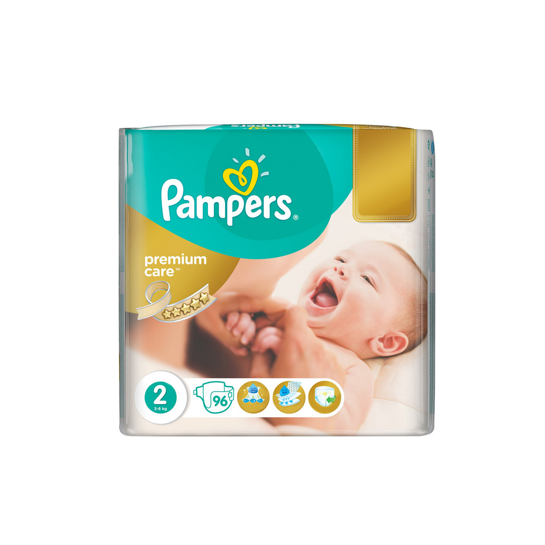 Scutece Pampers Premium Care Jumbo Pack Marimea 2, 3 - 6 kg, 96 bucati