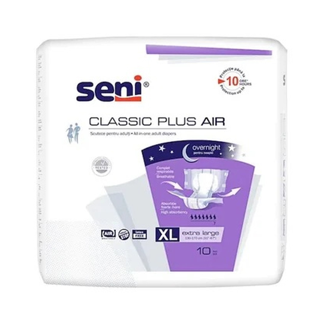 Scutece pentru adulti Extra Large Classic Plus Air, 10 bucati, Seni