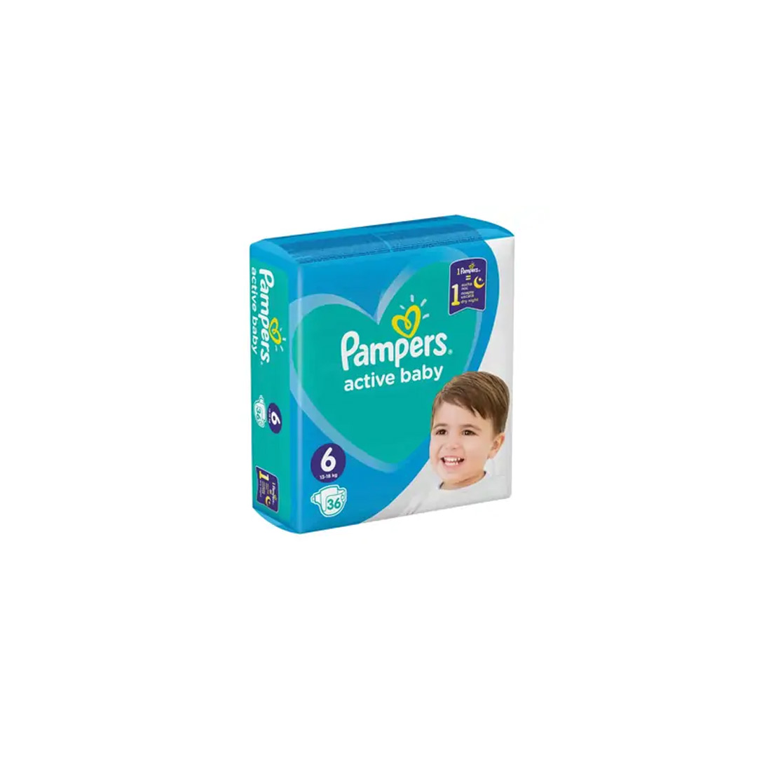 Scutece pentru copii Pampers Active Baby Dry, Marimea 6, 13 - 18kg, 36 bucati