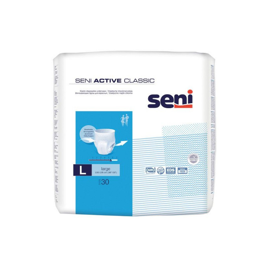 Chilot elastic absorbant, Large, 30 bucati, Seni Active Classic