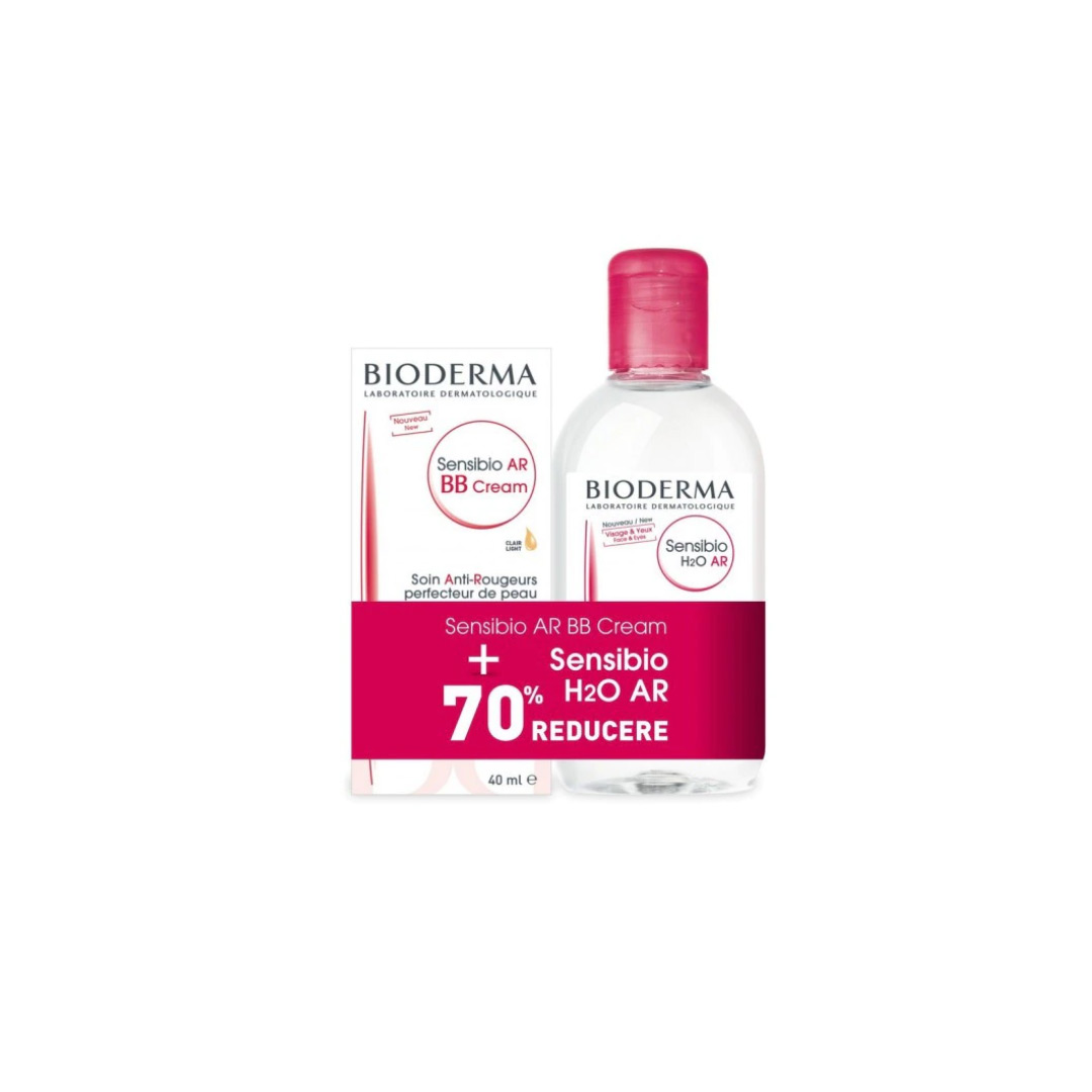 Sensibio AR BB Cream 40 ml + Sensibio AR Solutie micelara 250 ml, Bioderma