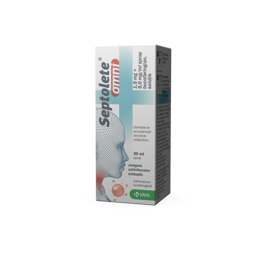 Septolete Omni 1,5 mg + 5 mg/ml, 30 ml solutie, Spray Bucofar