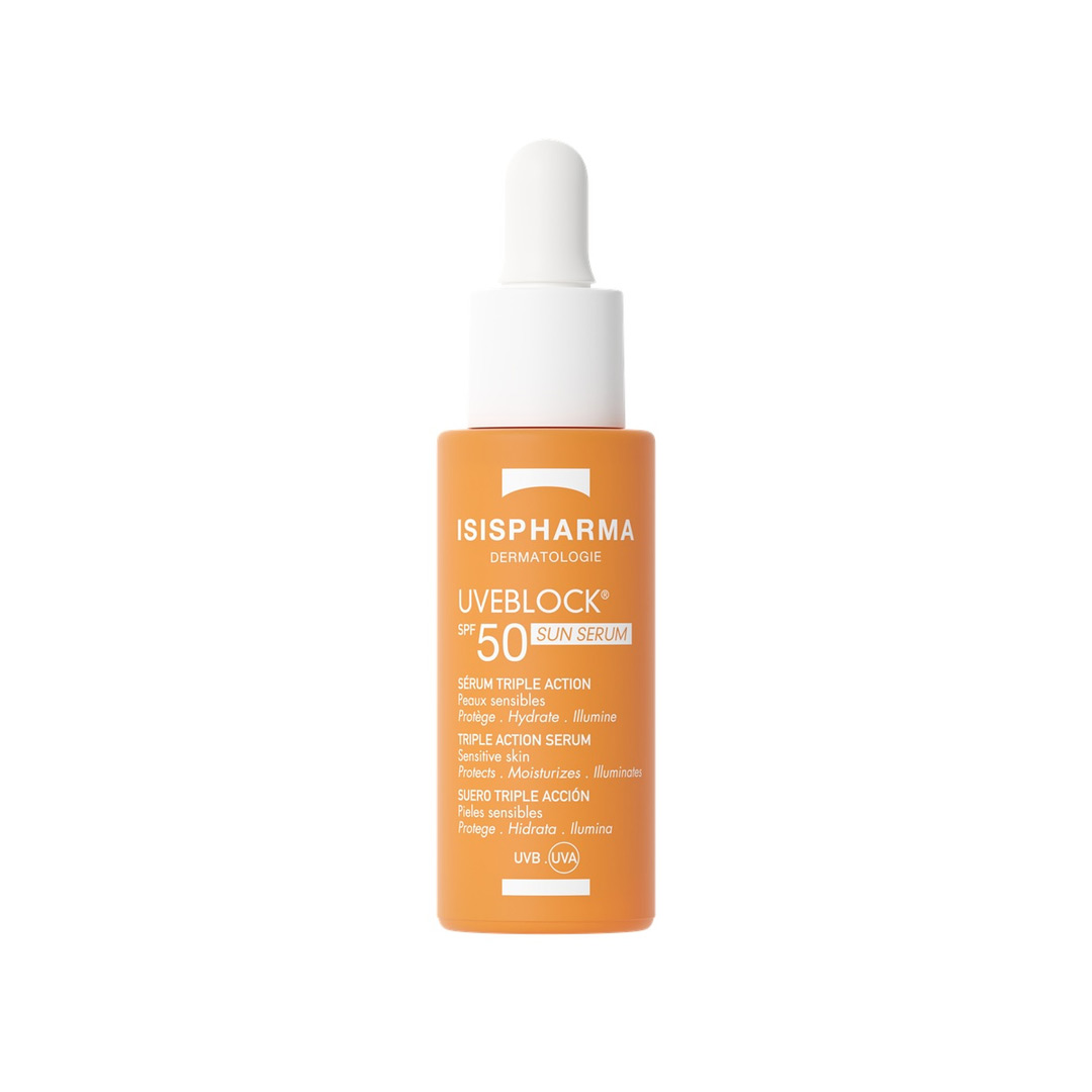 Ser cu tripla actiune si protectie solara SPF 50 Uveblock, 28 ml, Isispharma