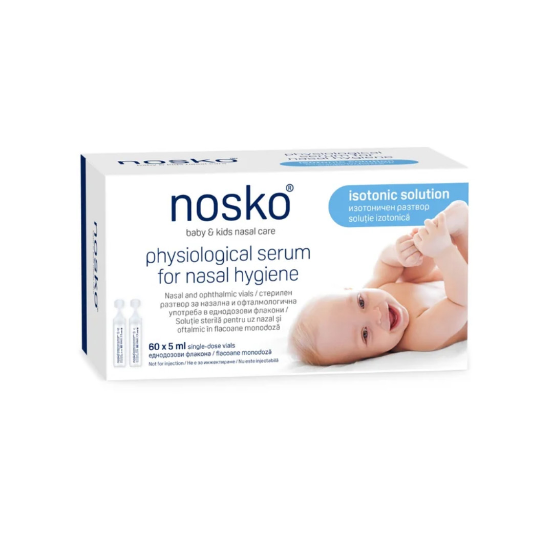 Ser fiziologic izotonic pentru igiena nazala, 20 x 5ml, Nosko Baby