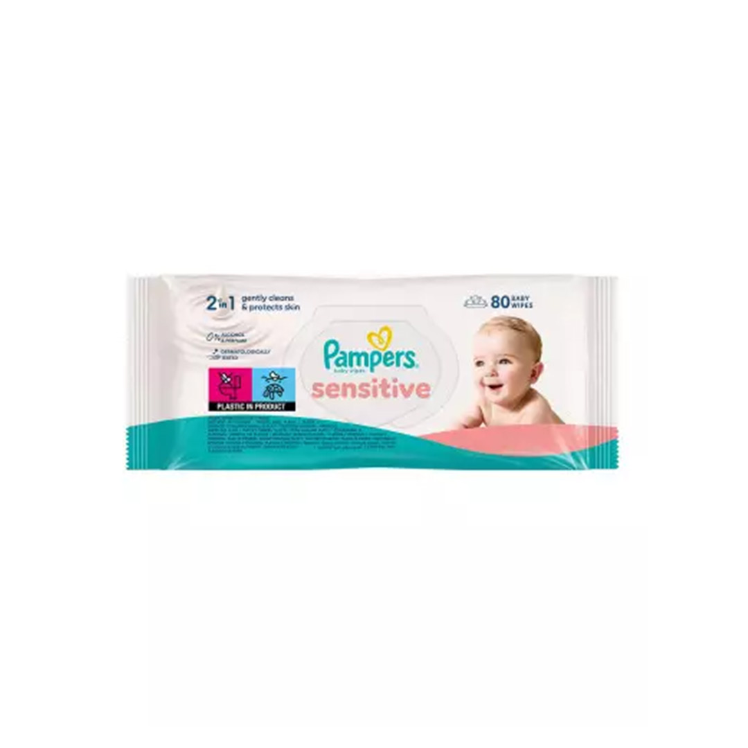 Servetele umede Sensitive, 80 bucati, Pampers