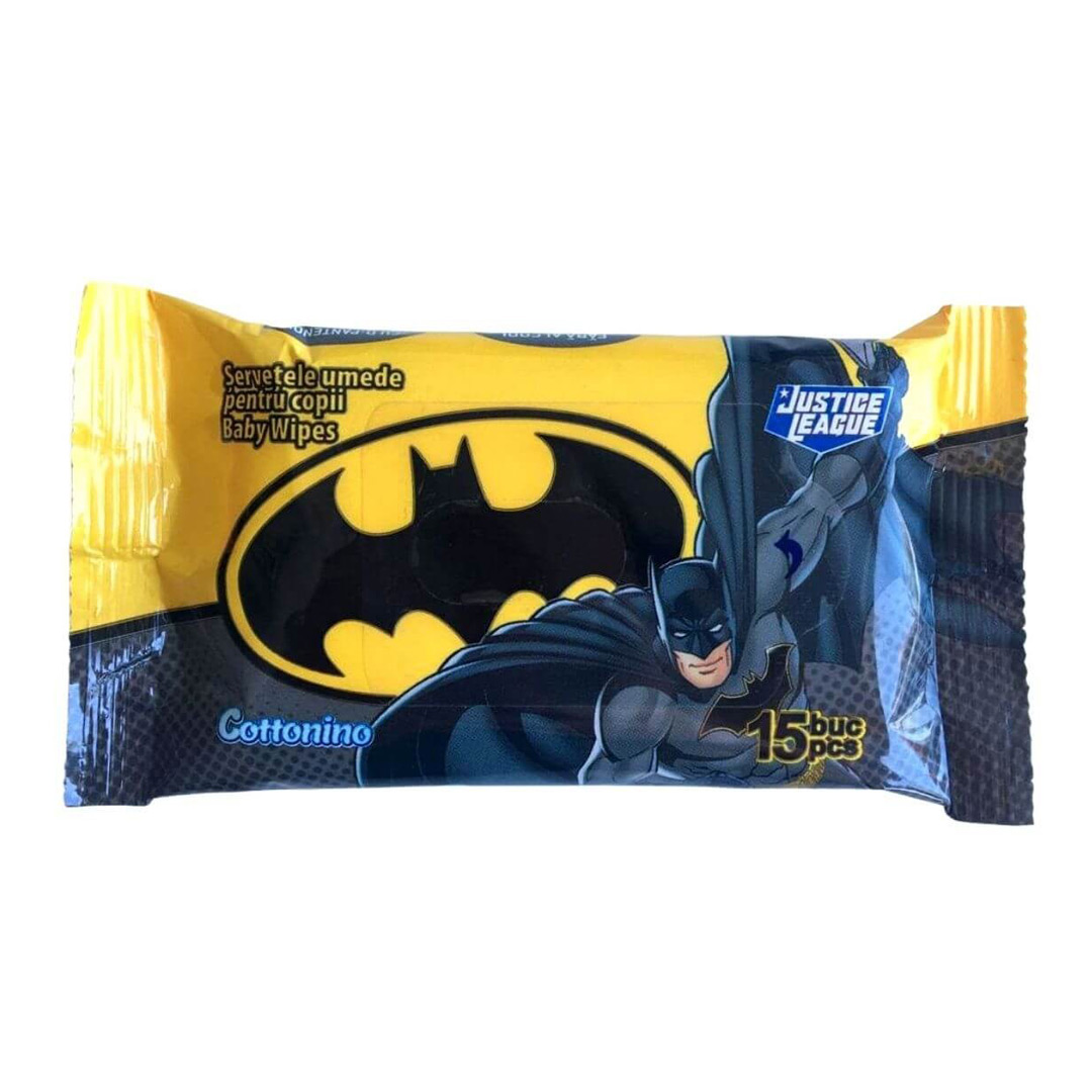 Servetele umede Batman pentru copii, 15 bucati, Cottonino