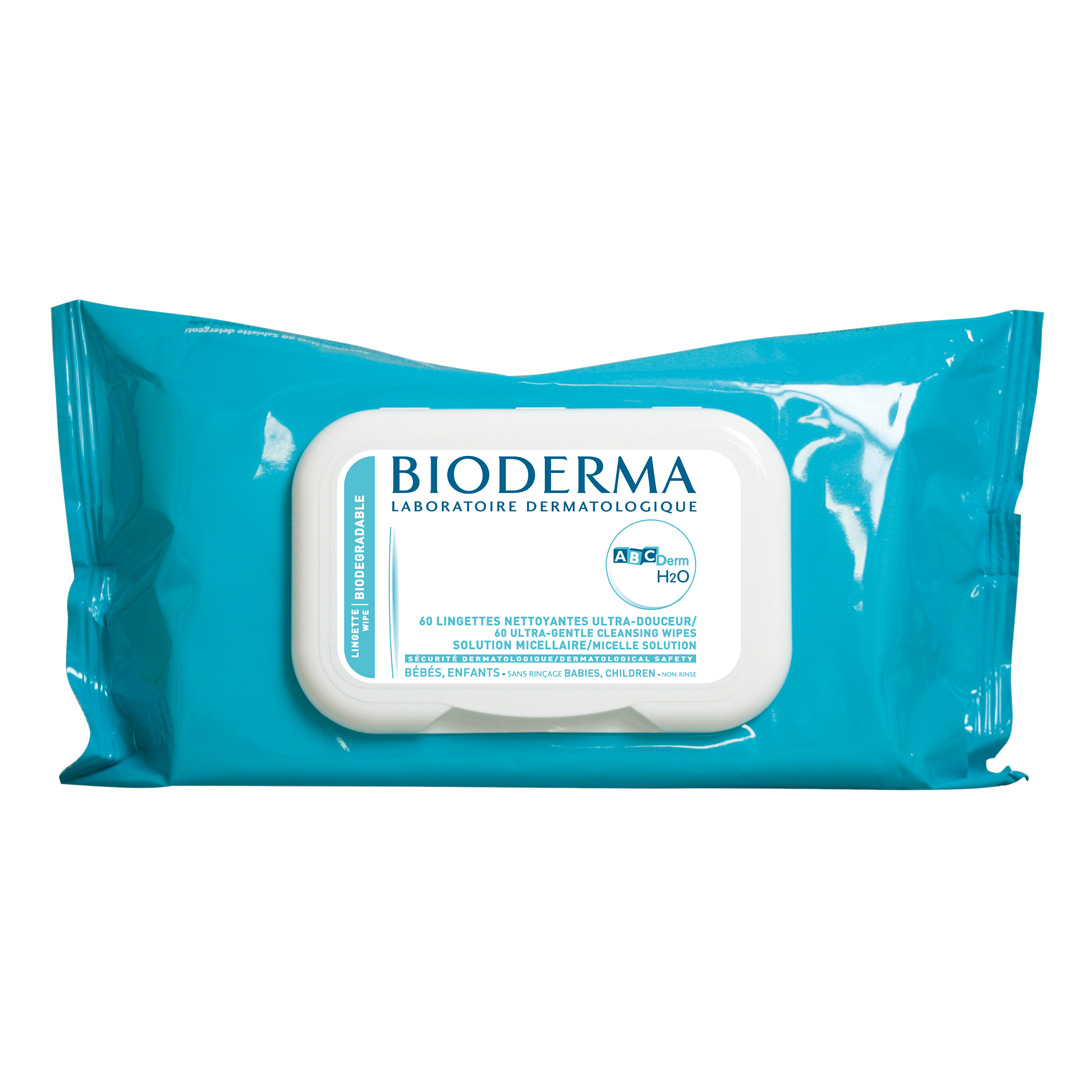 Servetele umede de curatare pentru copii ABCDerm, 60 bucati, Bioderma