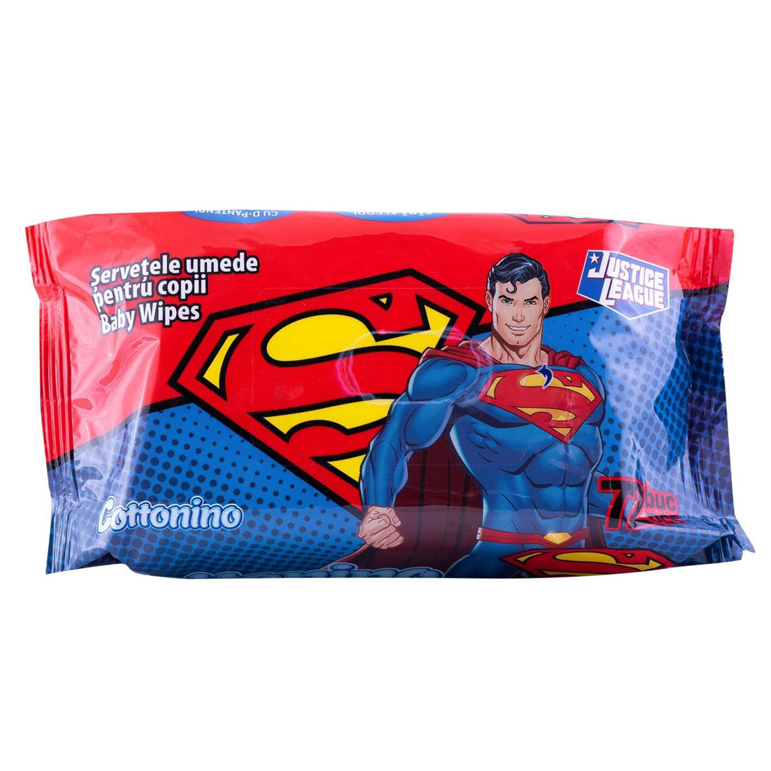 Servetele umede Superman pentru copii, 72 bucati, Cottonino