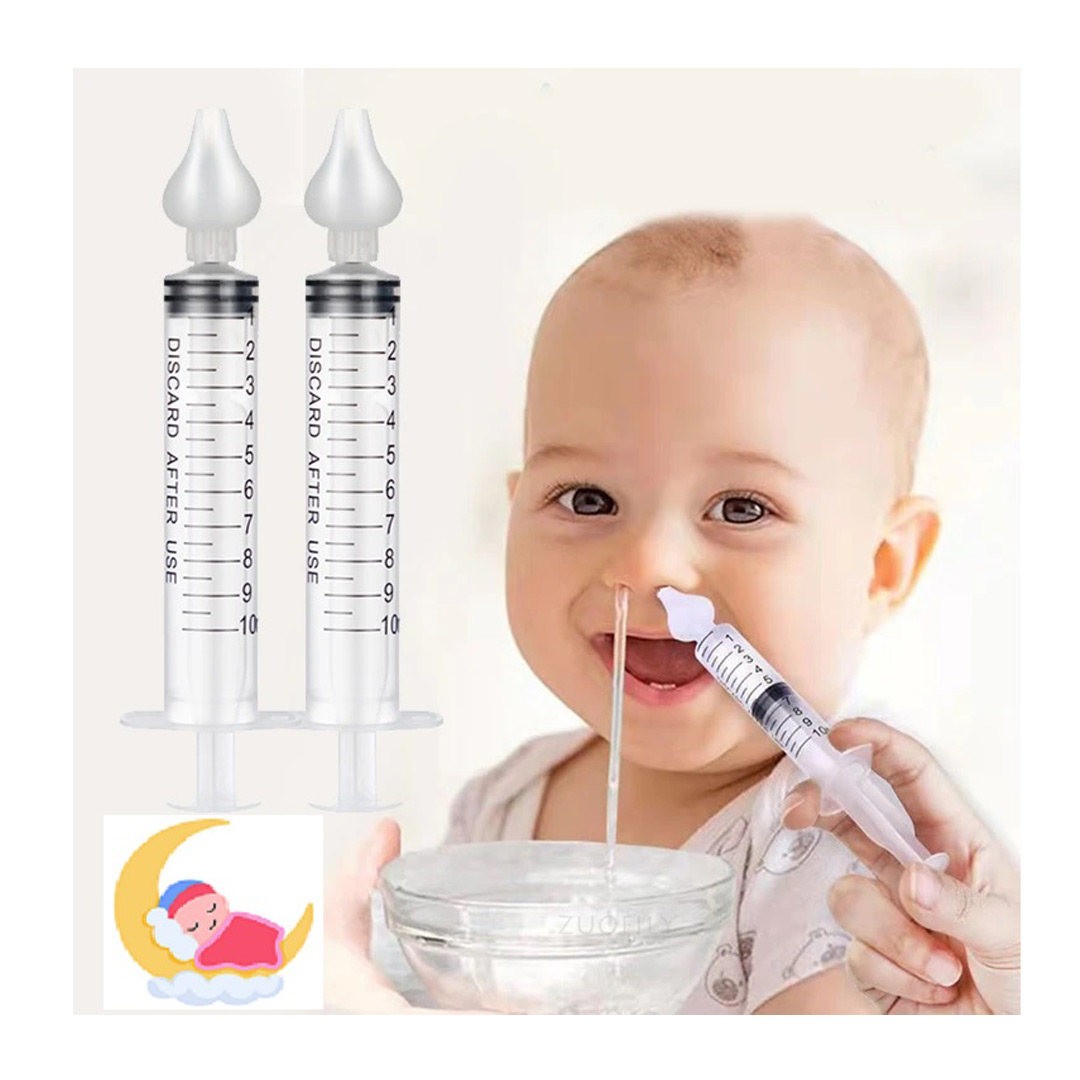 Set 2 dispozitive medicale tip seringa pentru lavaj nazal / irigator nazal pentru bebelusi cu varsta minima de 4 luni, fara BPA si fara ftalati