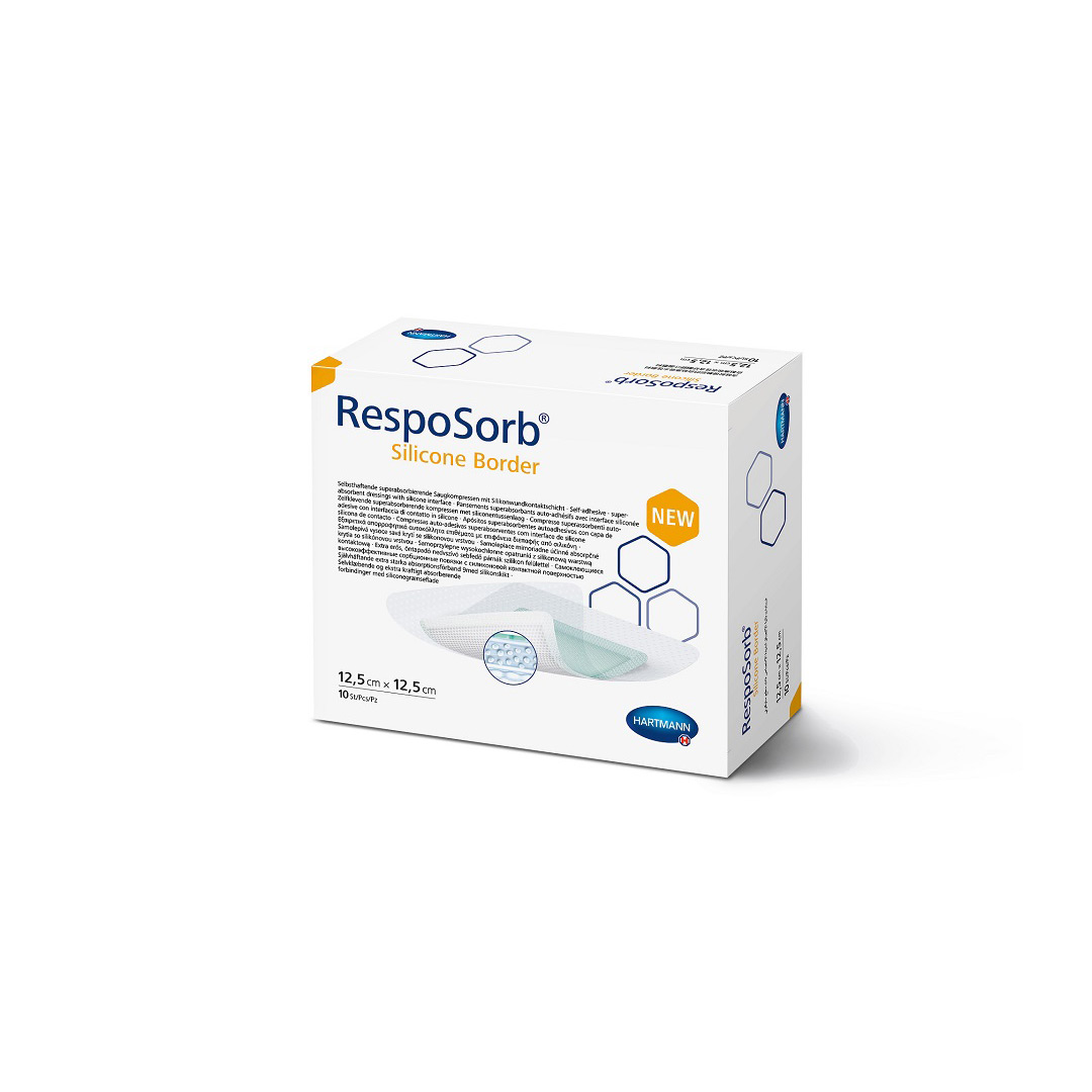 Pansament RespoSorb Silicone Border, 12,5 x 12,5 cm, 10 bucati, Hartmann