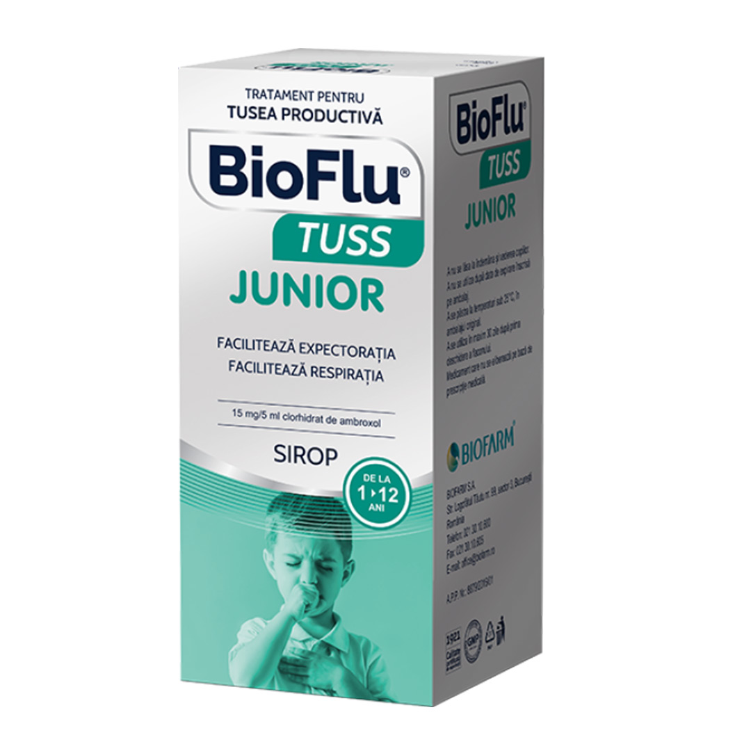 Sirop BioFlu&reg; Tuss Junior, 100 ml, Biofarm