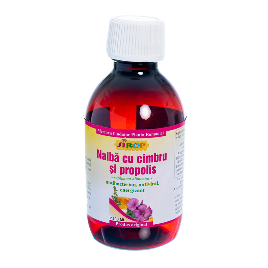 Sirop de nalba cu cimbru si propolis, 200 ml, Elidor