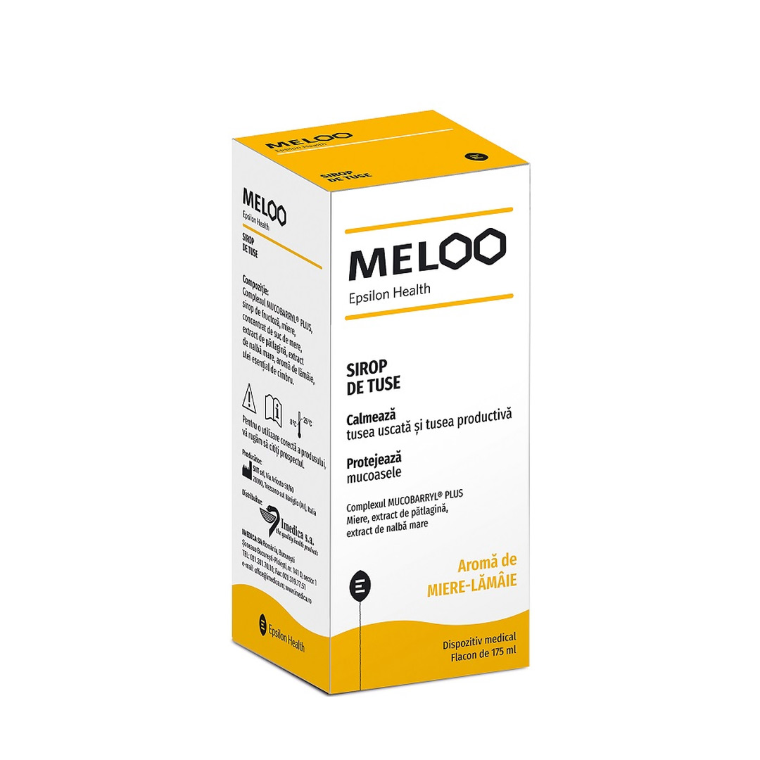 Sirop de tuse cu aroma de miere si lamaie Meloo, 175 ml, Epsilon Health