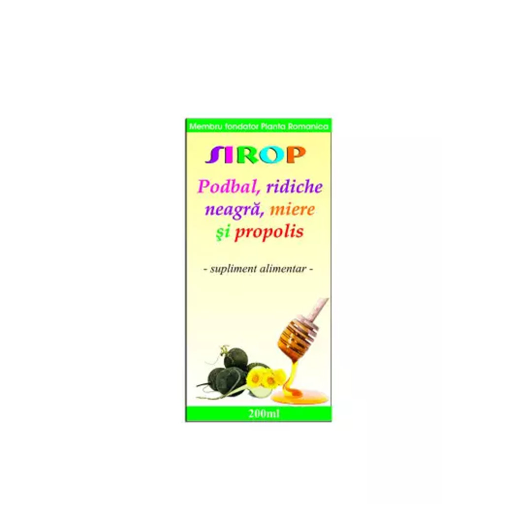 Sirop Podbal cu Ridiche Neagra Miere si Propolis, 200 ml, Elidor