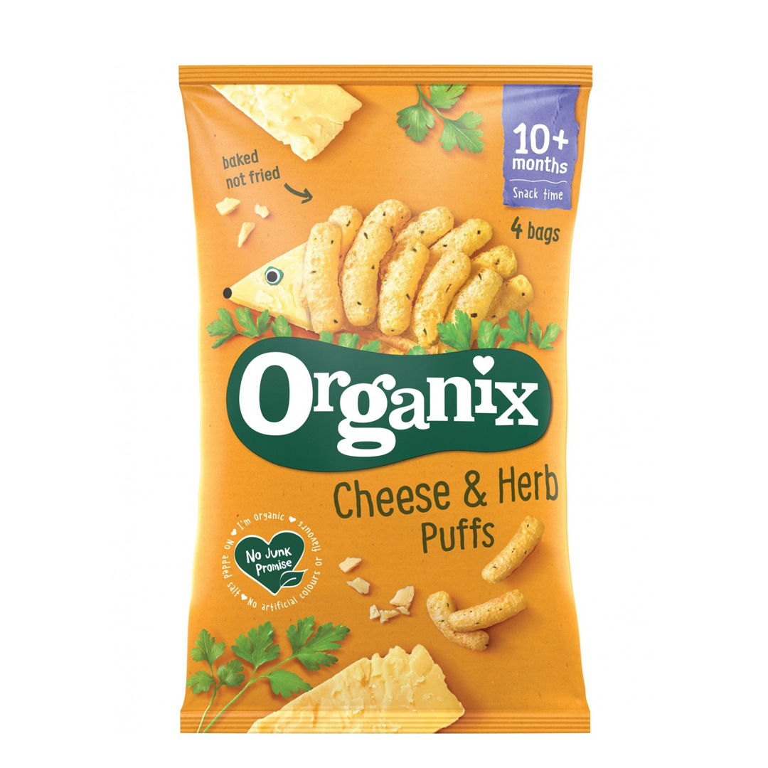 Snack Bio din porumb cu branza si patrunjel, +10 luni, 4x15 g, Organix