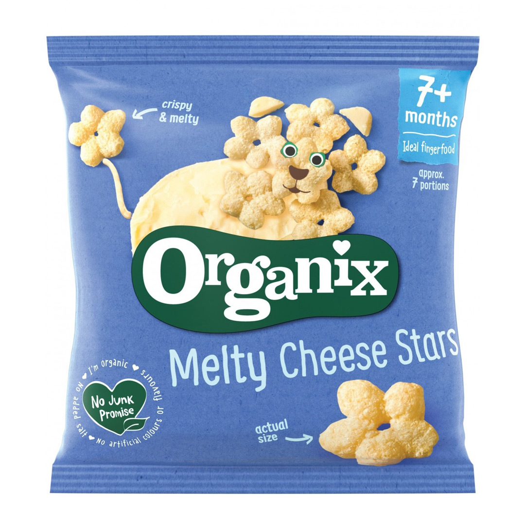 Snack Bio stelute din porumb cu branza, +7 luni, 20 g, Organix