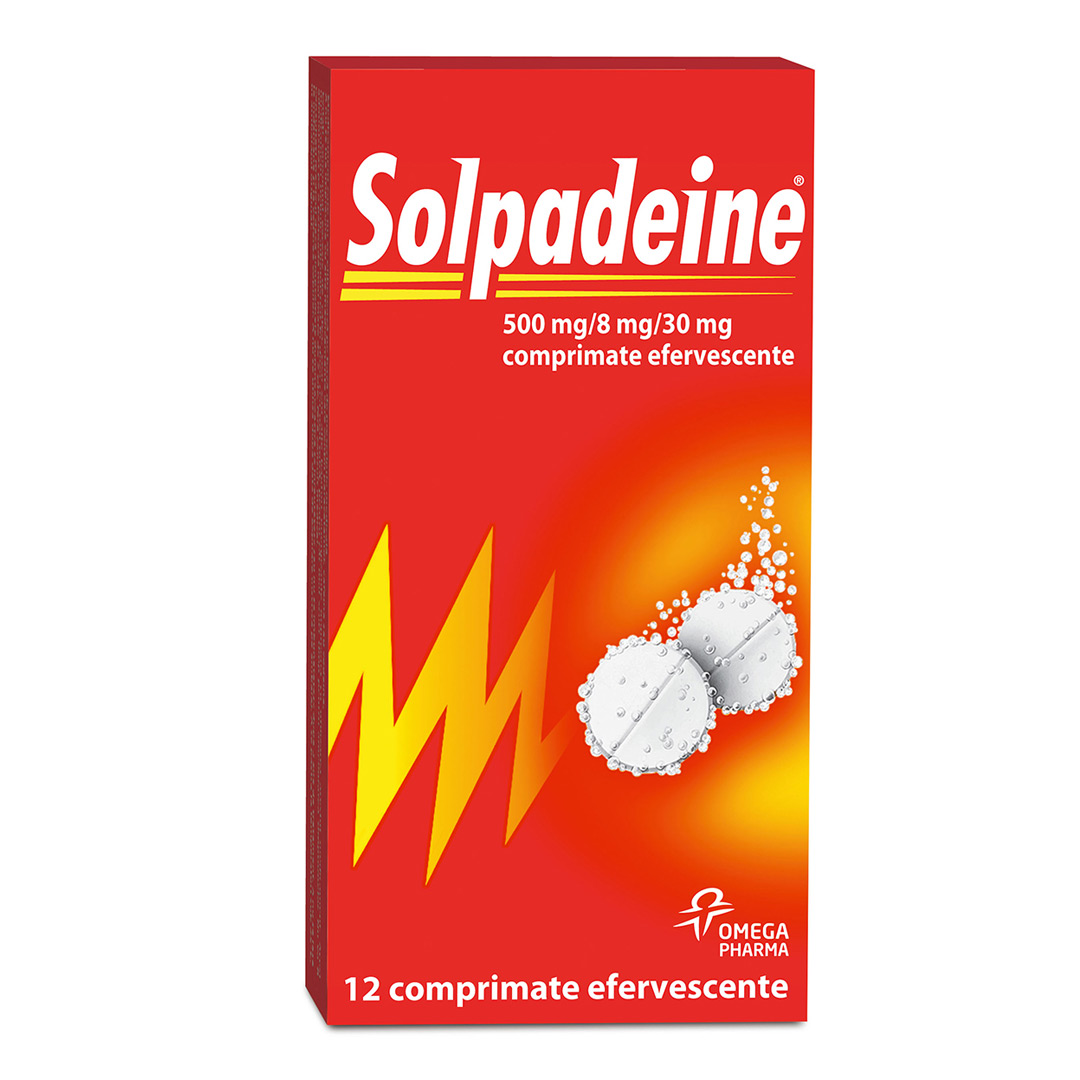 Solpadeine, 500 mg/8 mg/30 mg, 12 comprimate efervescente, Omega Pharma