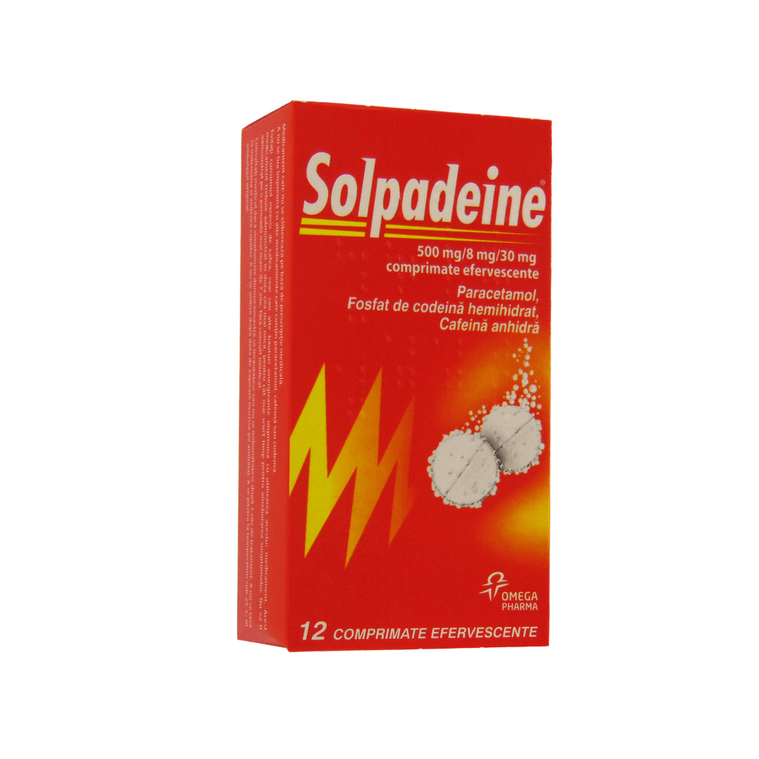 Solpadeine 500 mg/8 mg/30 mg, 12 comprimate efervescente