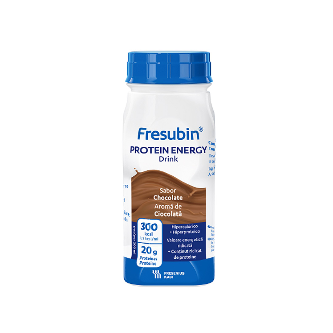 Solutie nutritiva orala cu valoare energetica ridicata, continut ridicat de proteine si aroma de ciocolata Fresubin Protein Energy, 4 x 200 ml, Fresenius Kabi