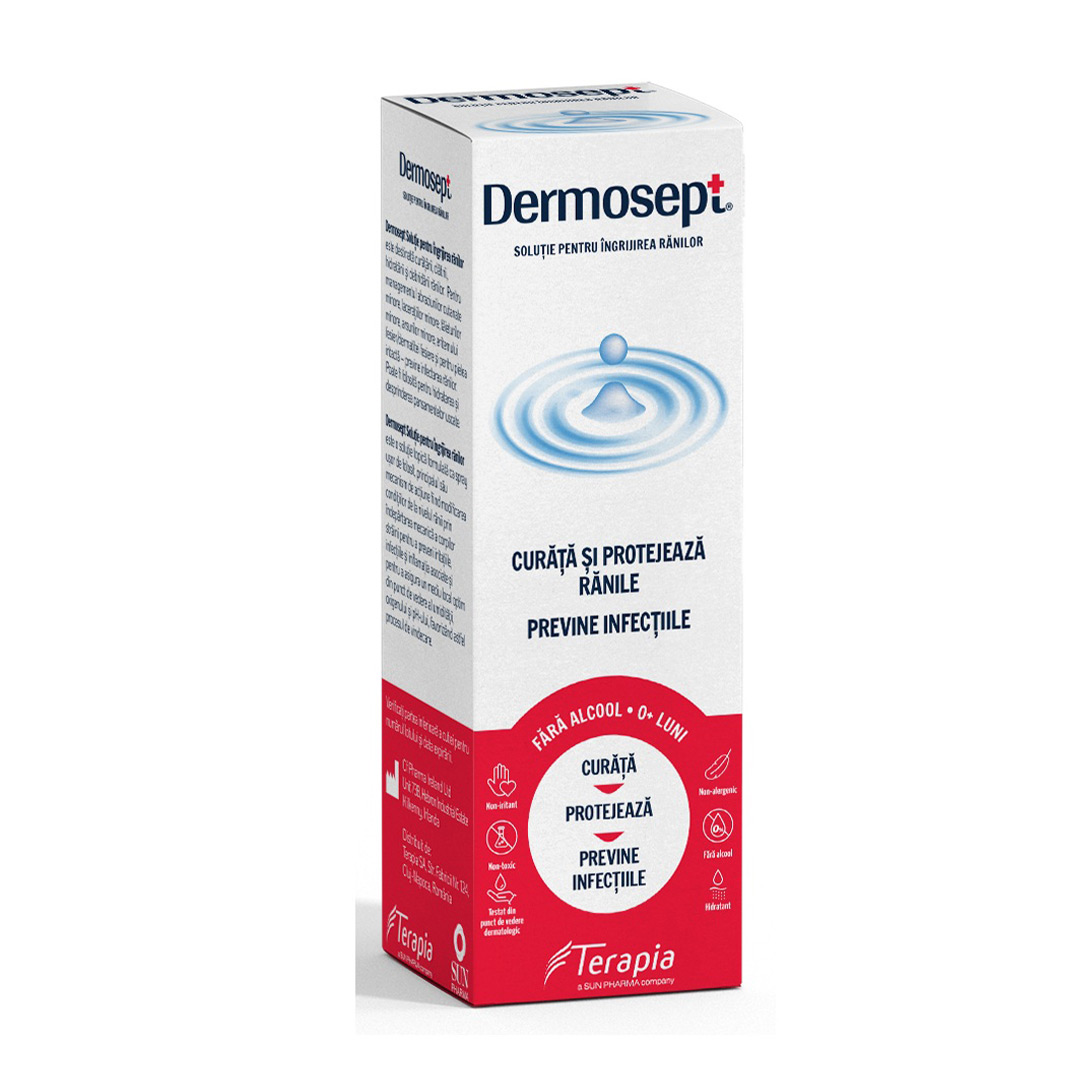 Solutie pentru ingrijirea ranilor Dermosept, 60 ml, Terapia SA