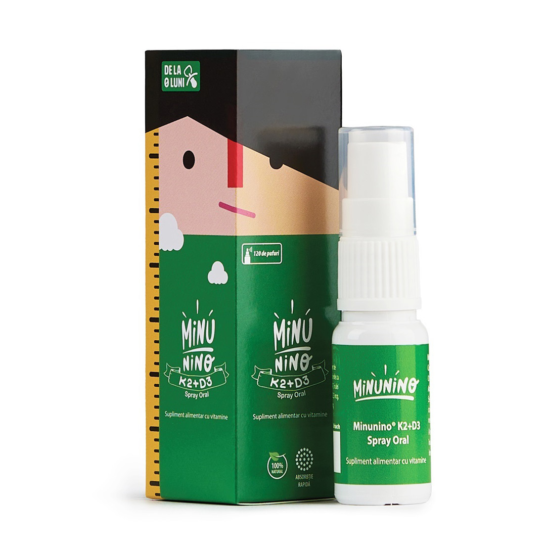Spray oral K2 + D3 Minunino, 12.5 ml, Medimow