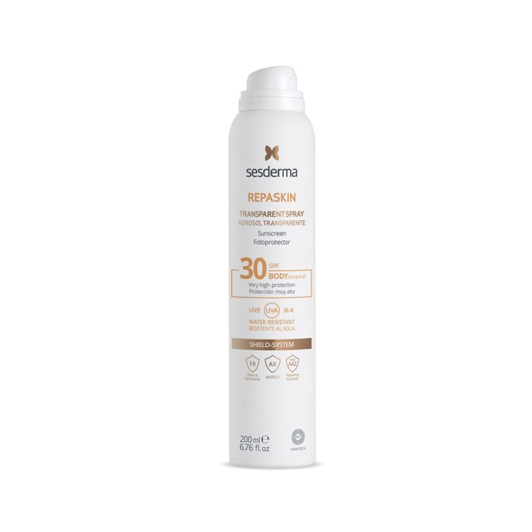 Spray pentru corp fotoprotector transparent REPASKIN, SPF 30, 200 ml, Sesderma