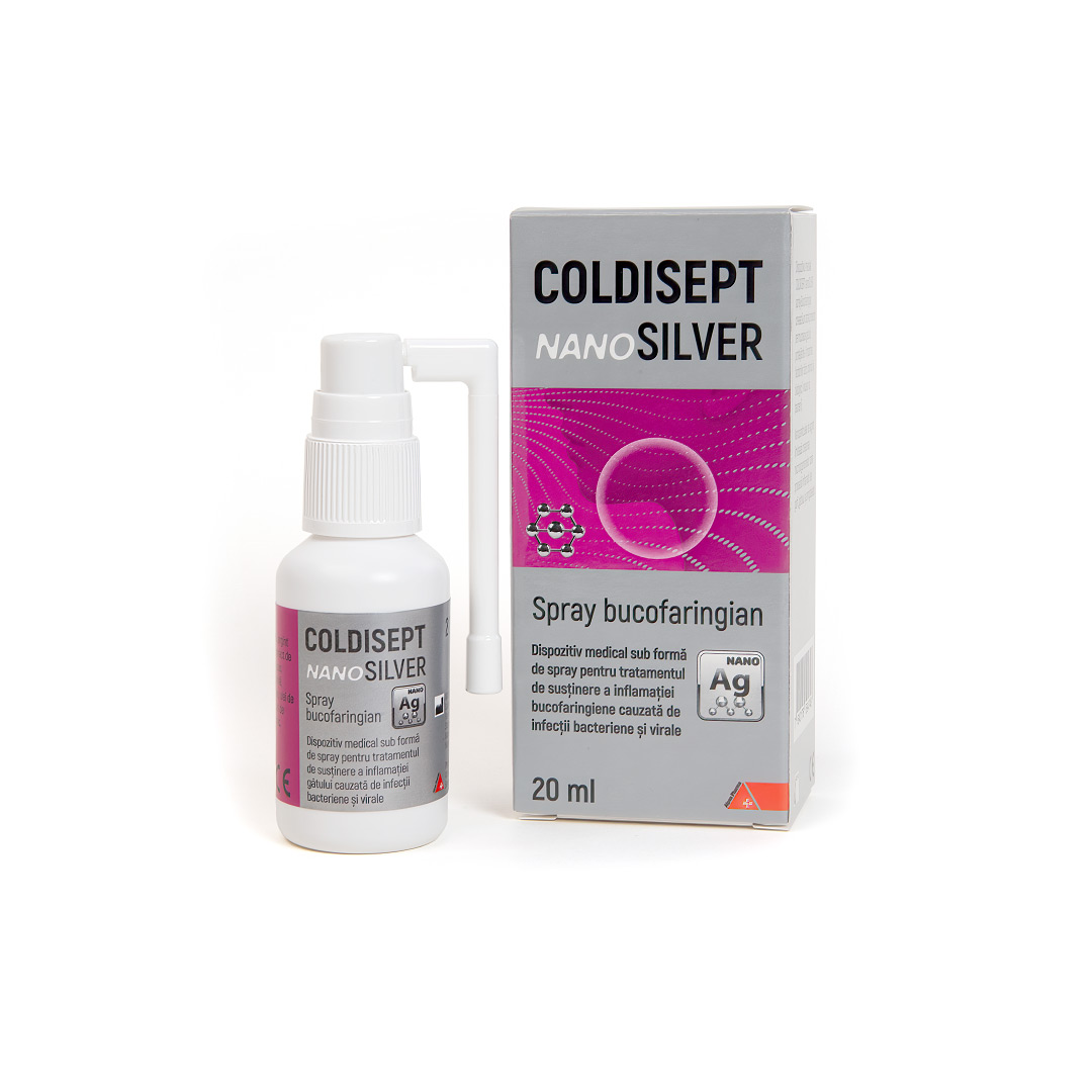 Spray pentru gat Coldisept NanoSilver, 20 ml, Arkona