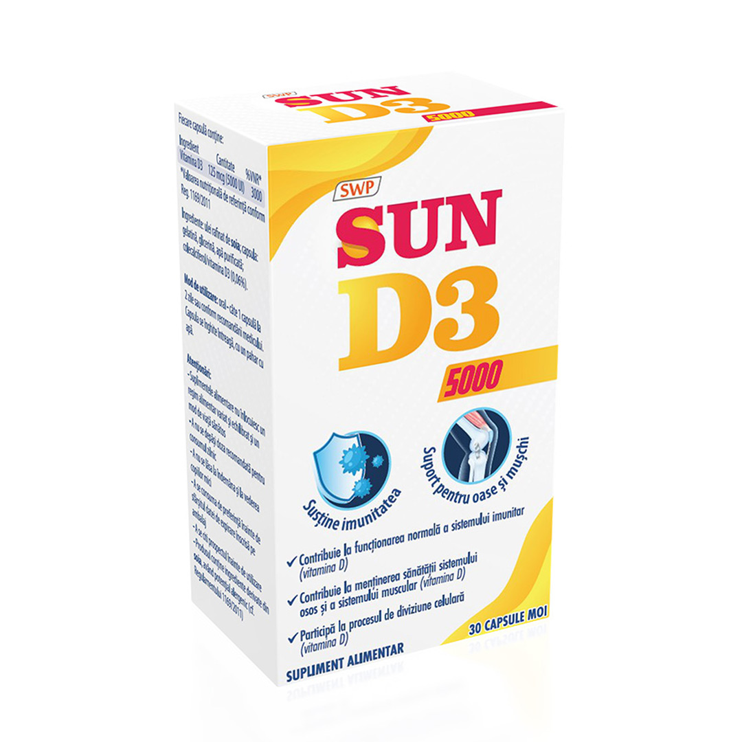 Sun D3, 5000 UI, 30 capsule, Sun Wave Pharma