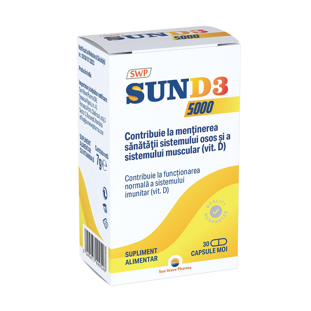 Sun D3, 5000 UI, 30 capsule, Sun Wave Pharma