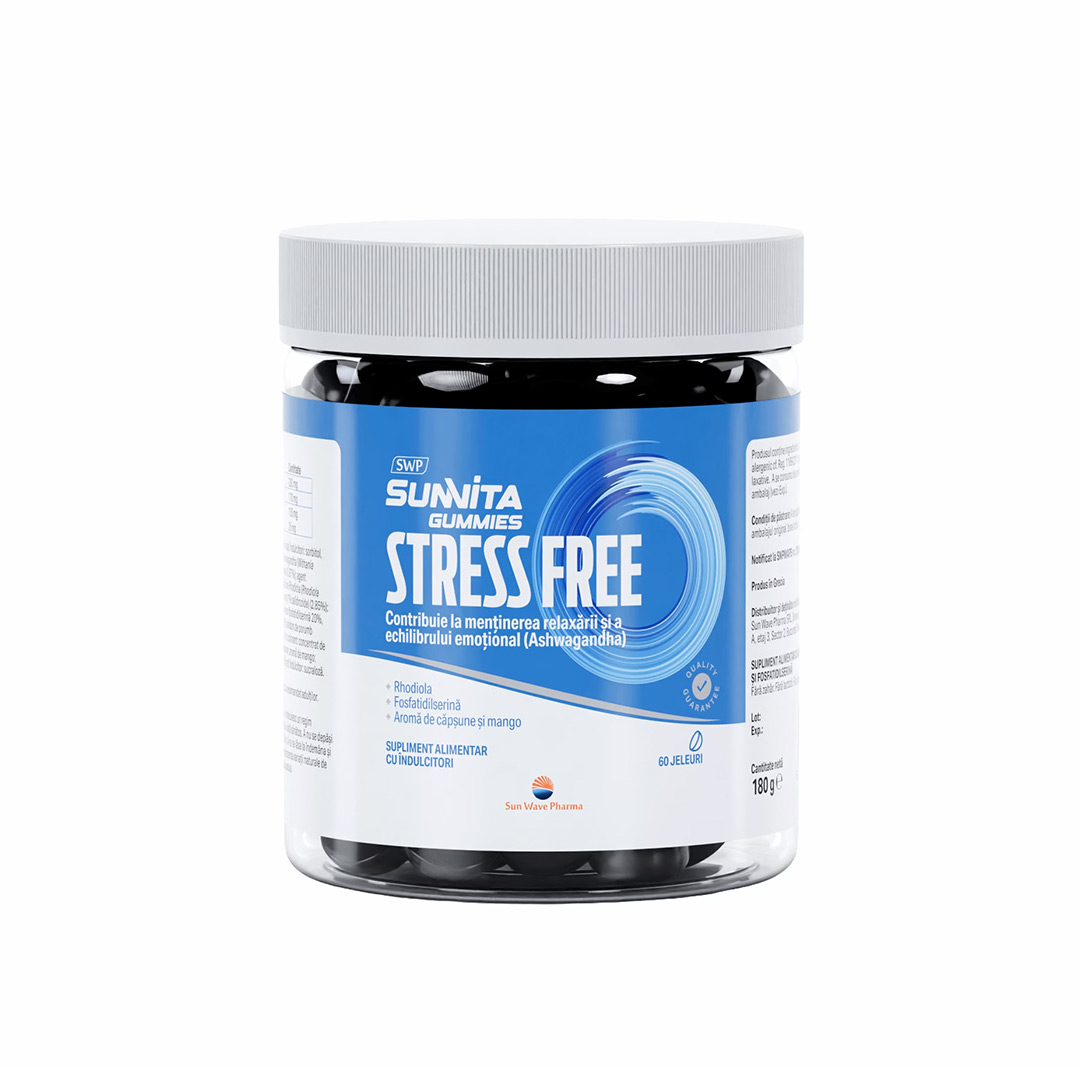 Sunvita Gummies Stress Free, 60 jeleuri, Sun Wave Pharma