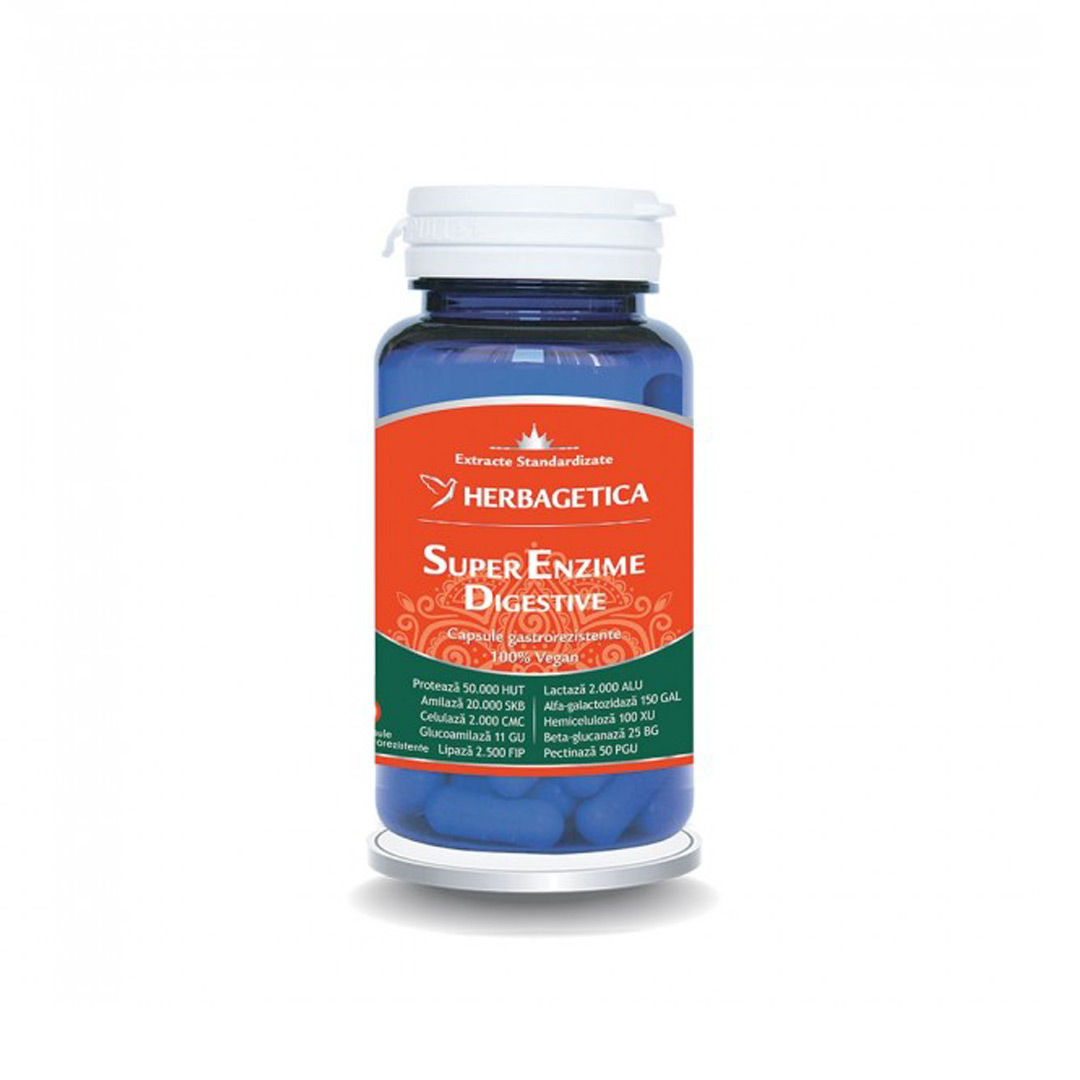 Super Enzime Digestive, 10 capsule, Herbagetica