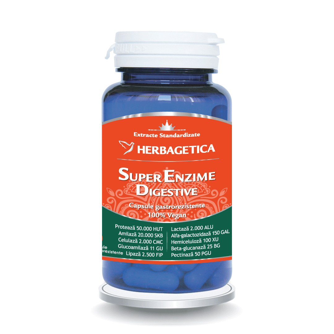 Super Enzime Digestive, 30 capsule, Herbagetica