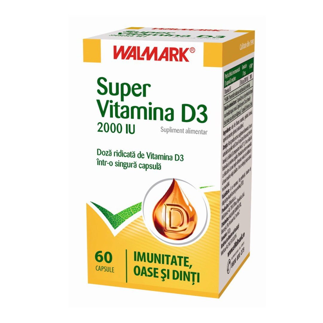 Super Vitamina D3 2000UI, 60 capsule, Walmark