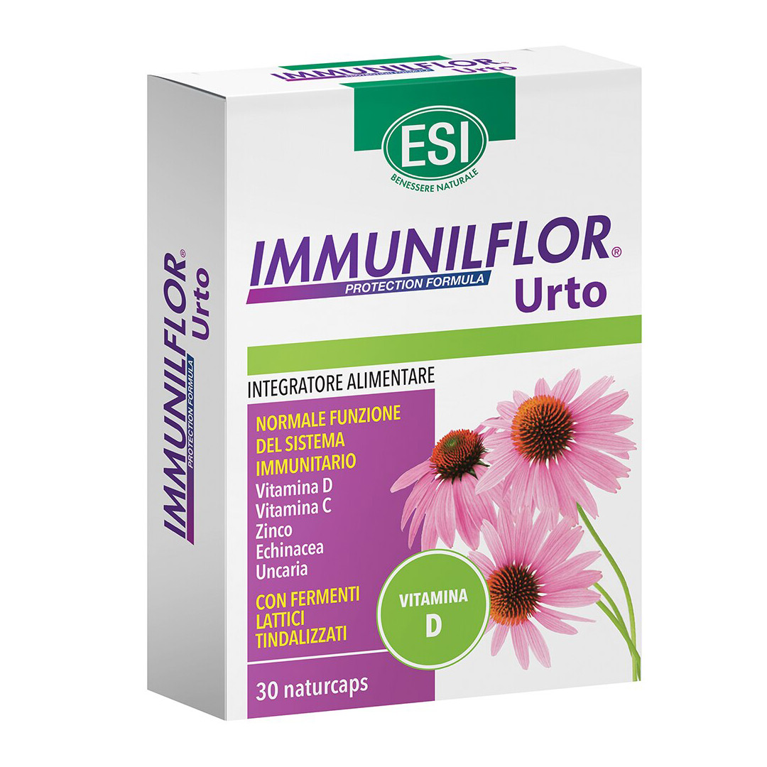 Supliment alimentar IMMUNILFLOR URTO, Vitamina C, D, Zinc, 30 capsule, Esi Spa