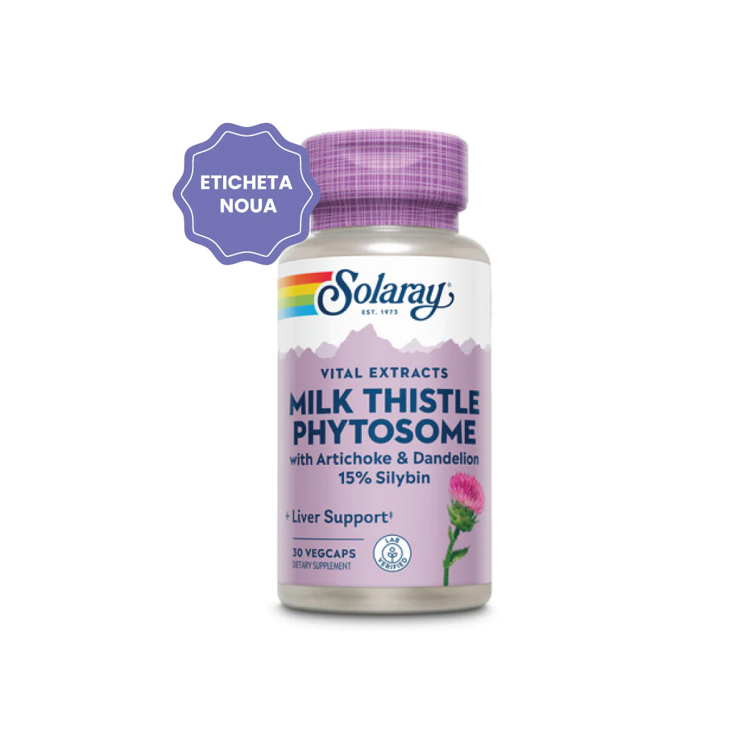 Supliment alimentar Milk Thistle Phytosome, Solaray, 30 capsule vegetale, Secom