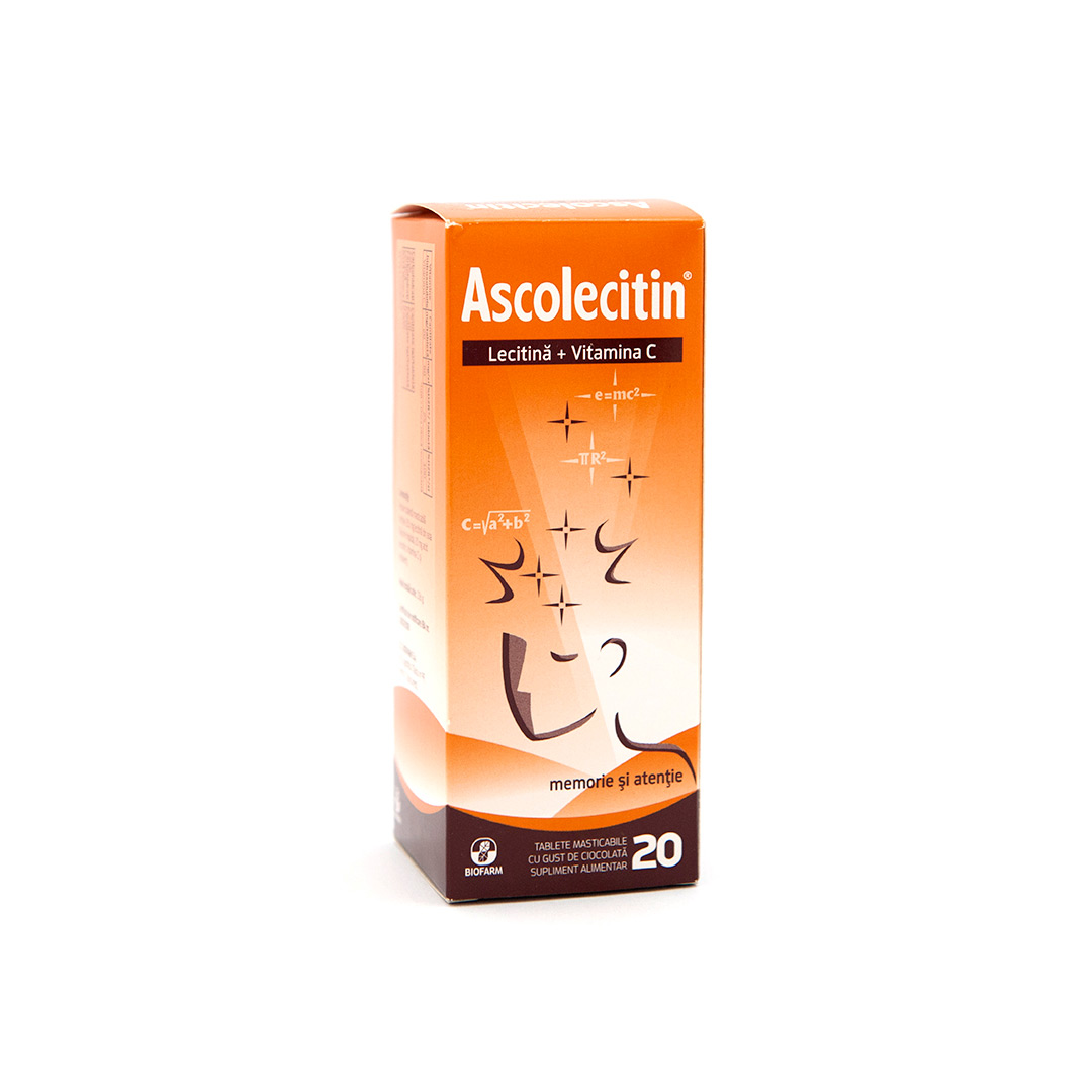 Supliment cu lecitina si vitamina C, Ascolecitin, 20 comprimate