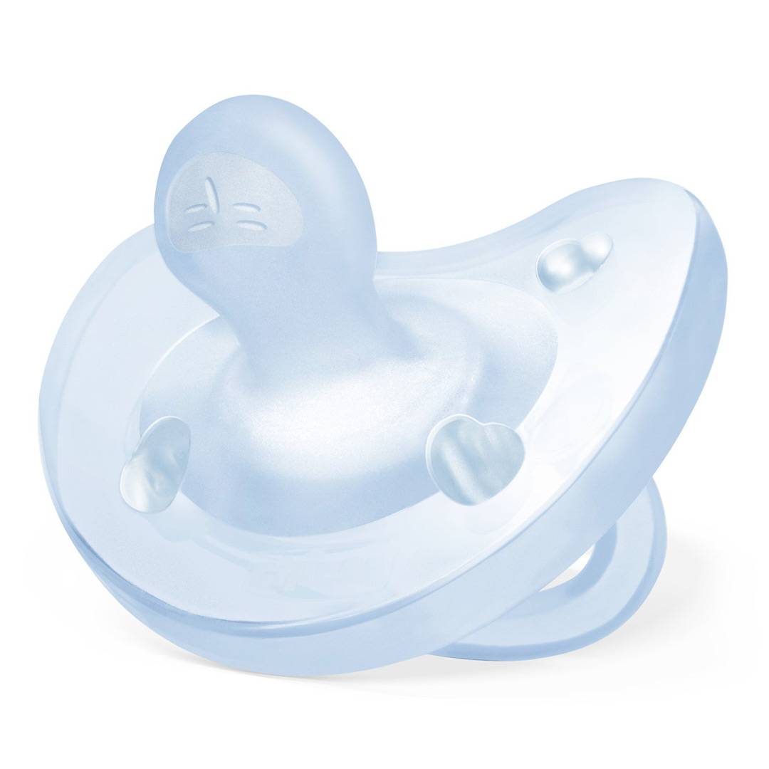 Suzeta anatomica din silicon PhysioSoft, 0-6 luni, Bleu, Chicco
