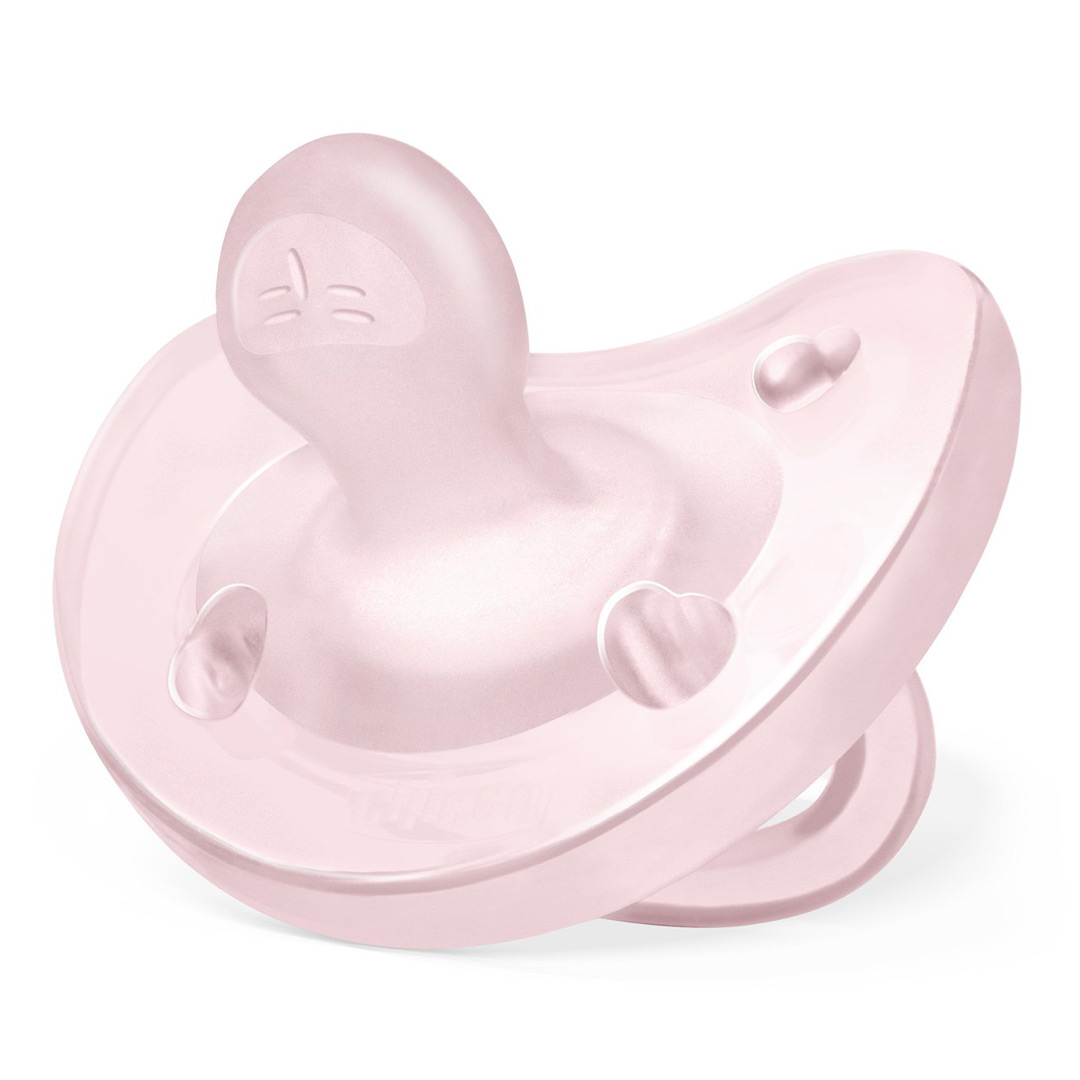 Suzeta anatomica din silicon PhysioSoft, 0-6 luni, Roz, Chicco