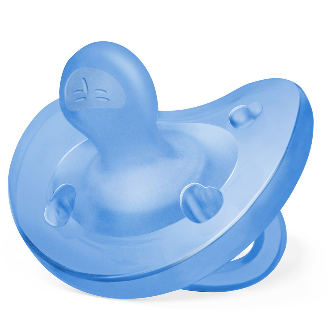 Suzeta anatomica din silicon PhysioSoft, 6-16 luni, Blue, Chicco